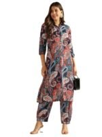 Women's Cotton Blend Co Ord Set | Co Ord Set for Women Stylish | Kurta Set for Women | Kurta Set | Ethnic Co Ord Set for Women | 3/4 Sleeve Women Co-ord set